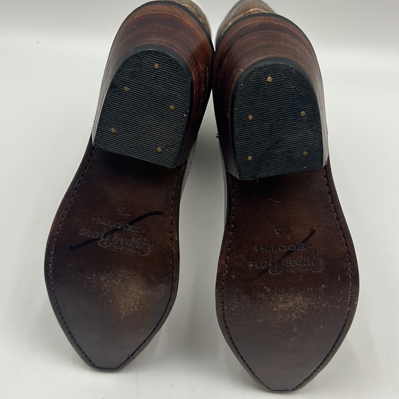 GYPSY ROSE BOOT WOMEN SIZE 7.5 COWBOY BROWN LEATHER EMBROIDERED SHIP TOP - Picture 7 of 9